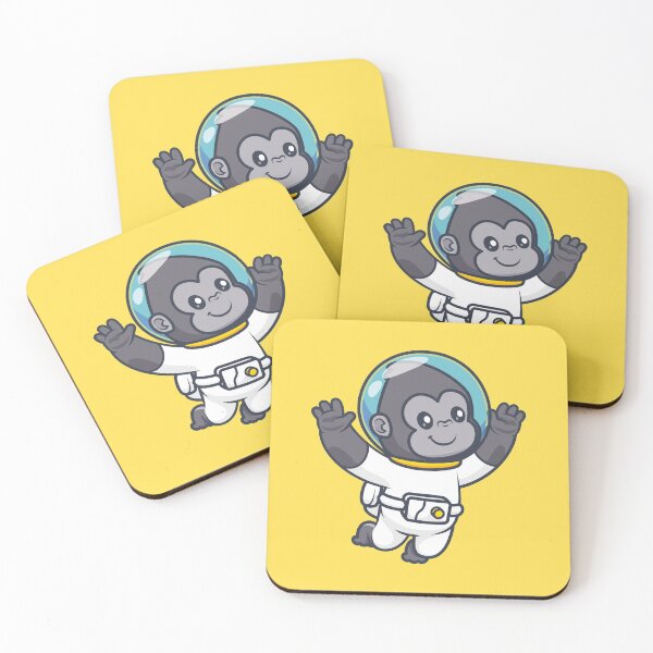 Item preview, Galactic Gorilla: Cute Gorilla Astronaut Floating in Space - Cartoon Vector Illustration designed and sold by hjian8219.