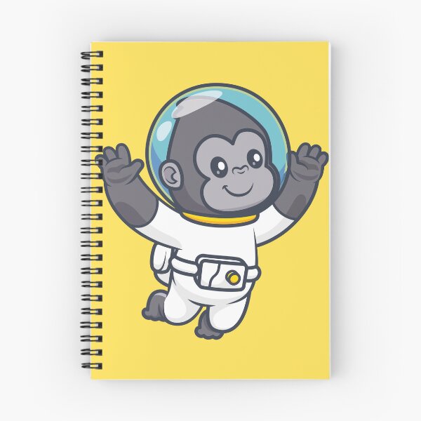 Item preview, Galactic Gorilla: Cute Gorilla Astronaut Floating in Space - Cartoon Vector Illustration designed and sold by hjian8219.