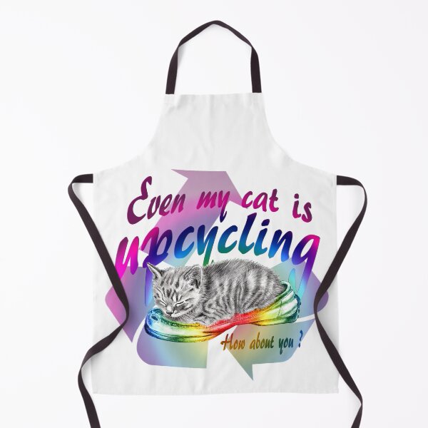 Item preview, Sleeping kitten in old shoe - graphite version, Upcycling text in English colorized rainbow 2 designed and sold by SylvieG18.