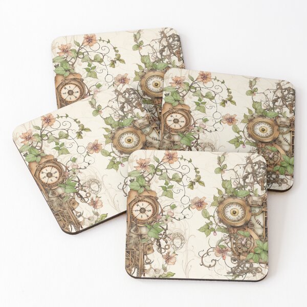 Item preview, Steampunk Flowers on old Manuscript designed and sold by BrandonArtWorld.