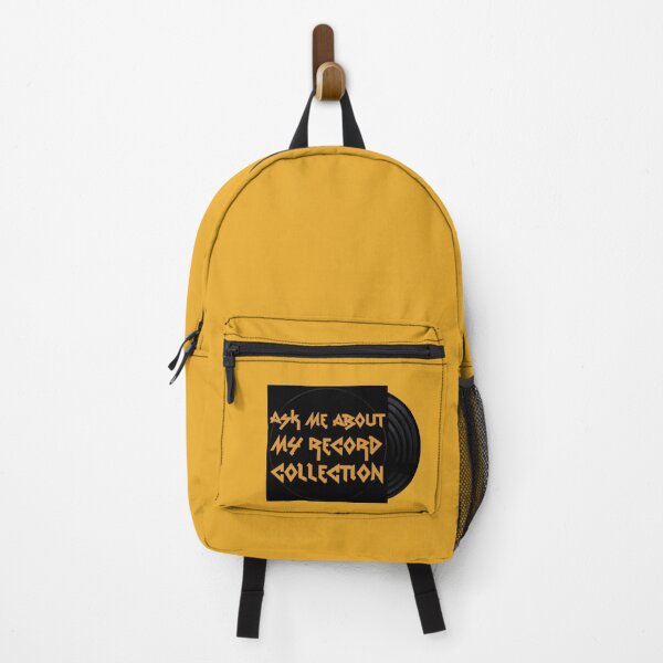 Item preview, Ask me about my Record Collection - black & yellow designed and sold by HeavyMetalMeow.