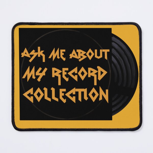 Item preview, Ask me about my Record Collection - black & yellow designed and sold by HeavyMetalMeow.