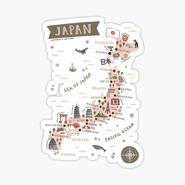 Item preview, Map of Japan designed and sold by Those Pencil Shavings.