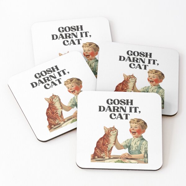 Item preview, Gosh Darn It, Cat! Funny Retro Vintage Design | Hilarious Feline Art designed and sold by KittyStampedeCo.