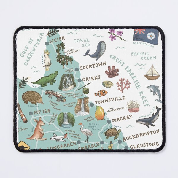 Item preview, Map of Queensland designed and sold by Those Pencil Shavings.
