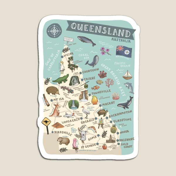 Item preview, Map of Queensland designed and sold by Those Pencil Shavings.