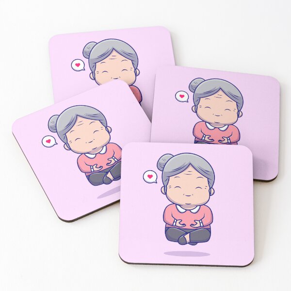 Item preview, Serene Grandmother: Cute Grandmother Meditation Yoga - Cartoon Vector Illustration designed and sold by hjian8219.