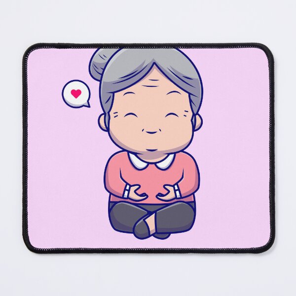 Item preview, Serene Grandmother: Cute Grandmother Meditation Yoga - Cartoon Vector Illustration designed and sold by hjian8219.