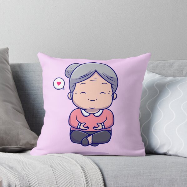 Item preview, Serene Grandmother: Cute Grandmother Meditation Yoga - Cartoon Vector Illustration designed and sold by hjian8219.