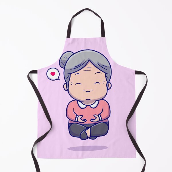 Item preview, Serene Grandmother: Cute Grandmother Meditation Yoga - Cartoon Vector Illustration designed and sold by hjian8219.