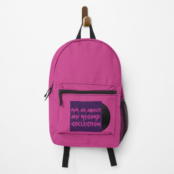 Item preview, Ask me about my Record Collection - purple & pink designed and sold by HeavyMetalMeow.
