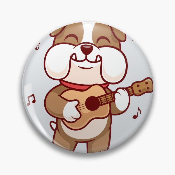 Item preview, Groovy Bulldog: Cute Bulldog Playing Guitar - Cartoon Vector Illustration designed and sold by hjian8219.