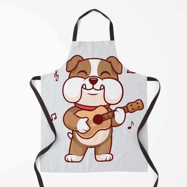Item preview, Groovy Bulldog: Cute Bulldog Playing Guitar - Cartoon Vector Illustration designed and sold by hjian8219.