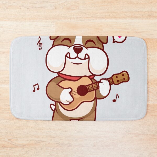 Item preview, Groovy Bulldog: Cute Bulldog Playing Guitar - Cartoon Vector Illustration designed and sold by hjian8219.