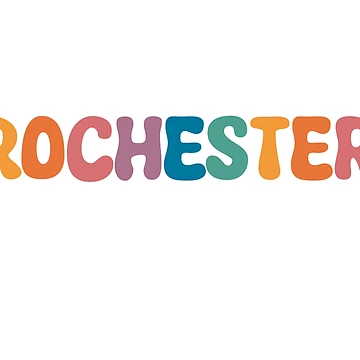Artwork thumbnail, Rainbow Rochester Groovy Rochester Retro Rochester by ampp