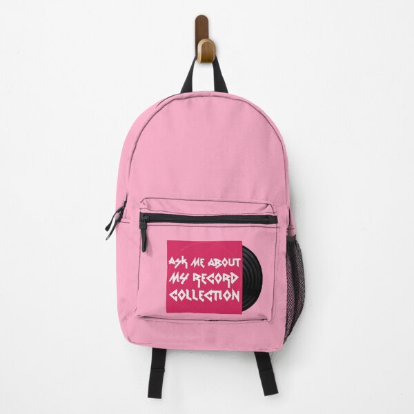 Item preview, Ask me about my Record Collection - pink & white designed and sold by HeavyMetalMeow.
