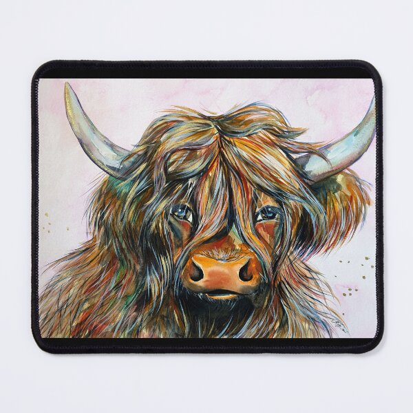 Item preview, Highland cow, watercolour painting by Marina Daniluka designed and sold by MariDaniArt.