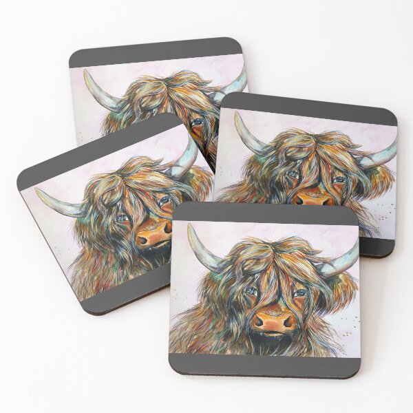 Item preview, Highland cow, watercolour painting by Marina Daniluka designed and sold by MariDaniArt.