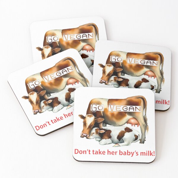 Item preview, Baby cow with mom, Animal Rights, Vegan, Vegan for the animals designed and sold by karinasalwaszka.