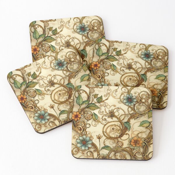 Item preview, Steampunk Flowers on old Manuscript designed and sold by BrandonArtWorld.