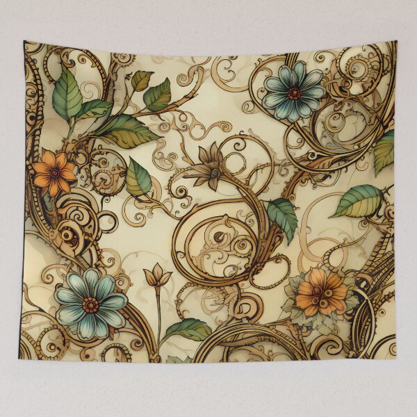 Item preview, Steampunk Flowers on old Manuscript designed and sold by BrandonArtWorld.