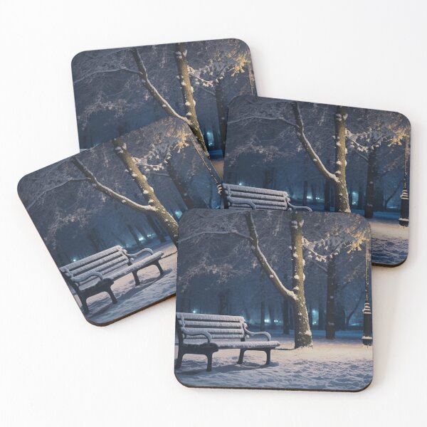 Item preview, Park bench covered in snow designed and sold by AerinDigital.