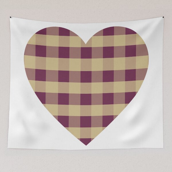 Item preview, Maroon and Gold Plaid Heart designed and sold by Allie Rockhill.