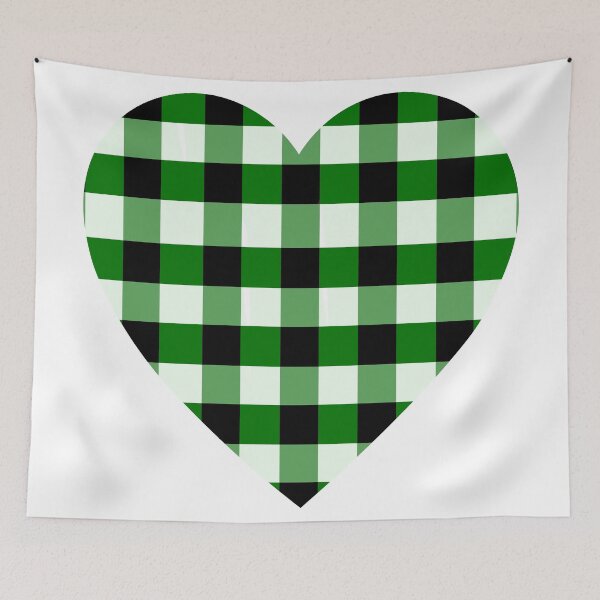 Item preview, Green and Black Plaid Heart designed and sold by Allie Rockhill.