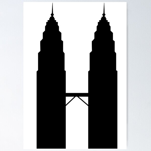 for Poster | silhouette Petronas Sale Kuala Lumpur by Towers Redbubble \