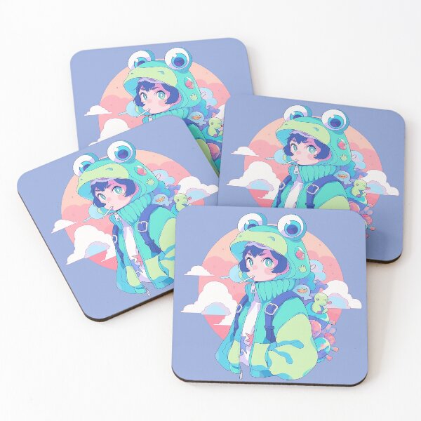 Item preview, Kawaii Frog Anime Boy designed and sold by RibbitFans101.