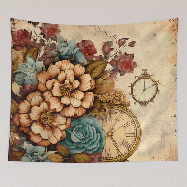 Item preview, Steampunk Flowers on old Manuscript designed and sold by BrandonArtWorld.
