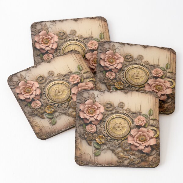 Item preview, Steampunk Flowers on old Manuscript designed and sold by BrandonArtWorld.
