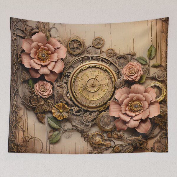 Item preview, Steampunk Flowers on old Manuscript designed and sold by BrandonArtWorld.