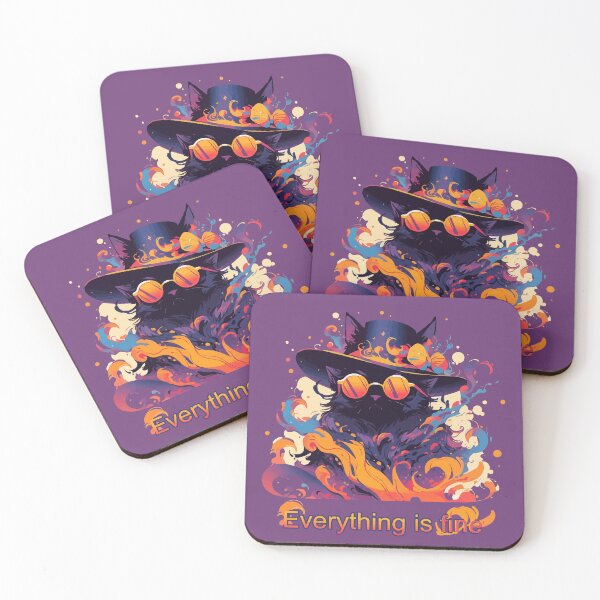 Item preview, Everything is fine fancy black cat designed and sold by etherElric.