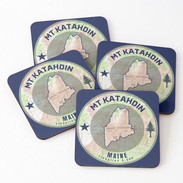 Item preview, Maine Mountain Map - Mt Katahdin (No Border) designed and sold by Willz Designz.