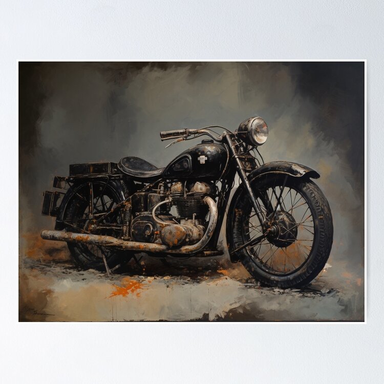 Motorcycle oil painting offers