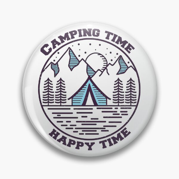 Item preview, Camping Time, Happy Time" - Camping Illustration for Nature Lovers designed and sold by LivingItFunky.