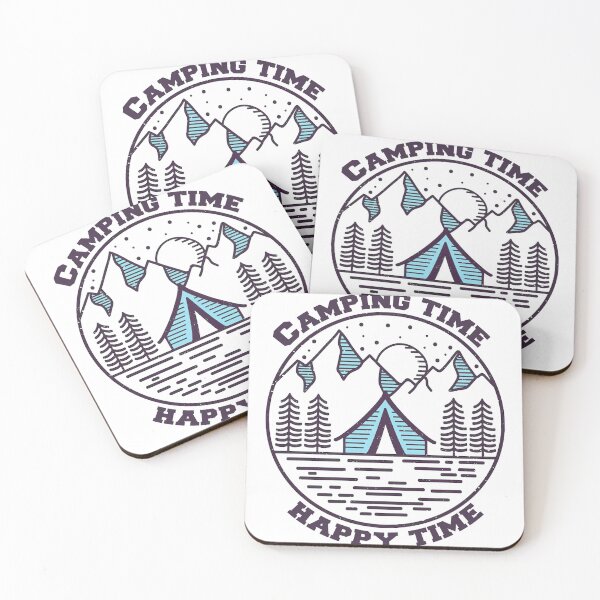 Item preview, Camping Time, Happy Time" - Camping Illustration for Nature Lovers designed and sold by LivingItFunky.
