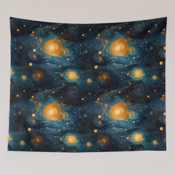 Item preview, Van Gogh Starry Night Outer Space Pattern 8 designed and sold by DigitalPatternx.