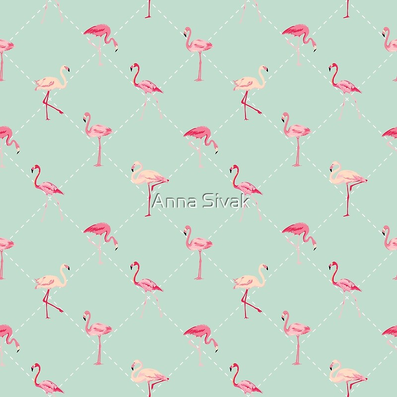 "Retro Flamingo Bird Background" by Anna Sivak | Redbubble