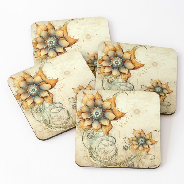 Item preview, Steampunk Flowers on old Manuscript designed and sold by BrandonArtWorld.