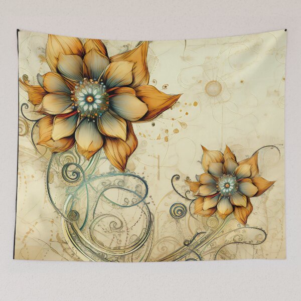 Item preview, Steampunk Flowers on old Manuscript designed and sold by BrandonArtWorld.