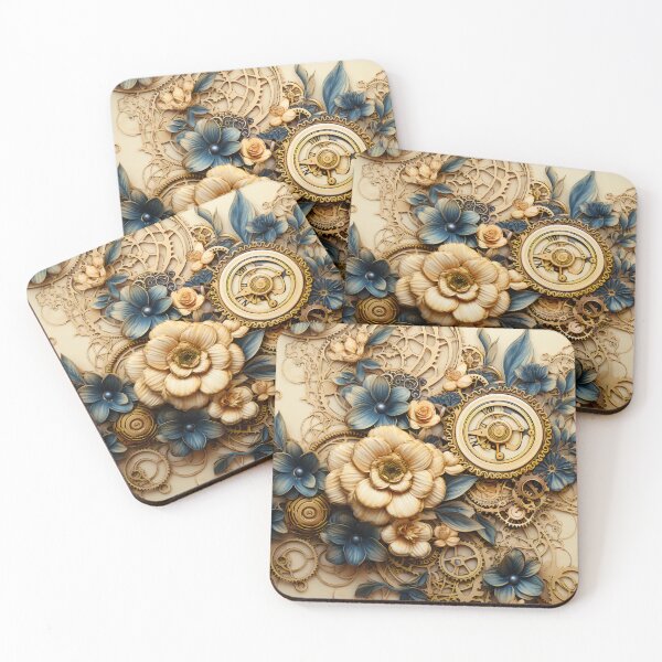 Item preview, Steampunk Flowers on old Manuscript designed and sold by BrandonArtWorld.