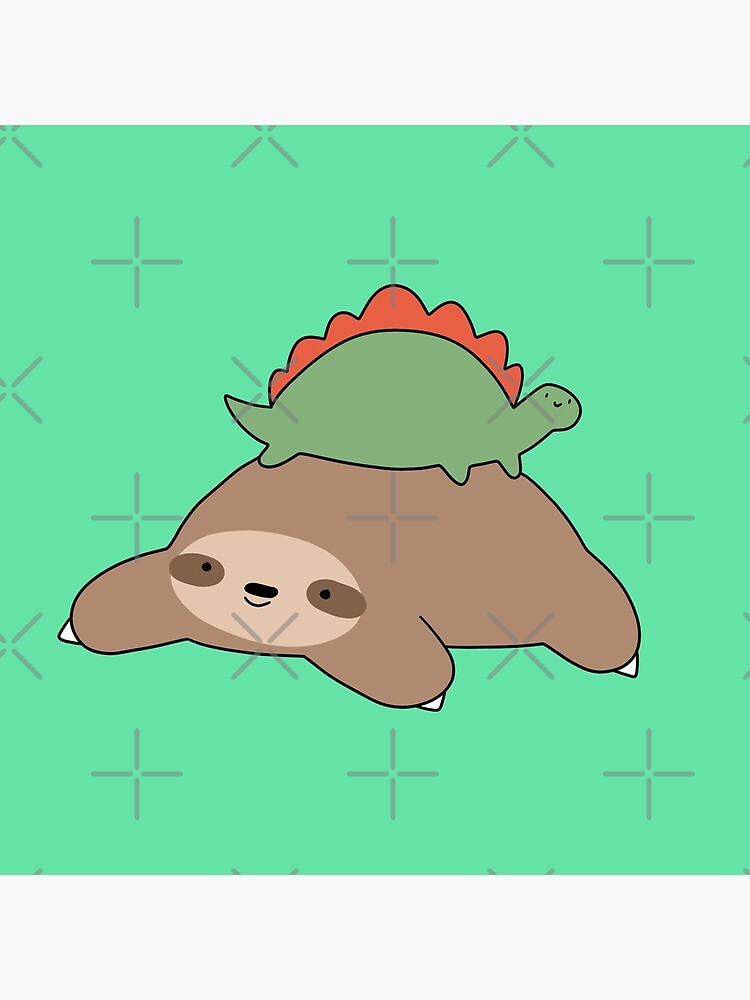 Sloth and Little Stegosaurus by SaradaBoru