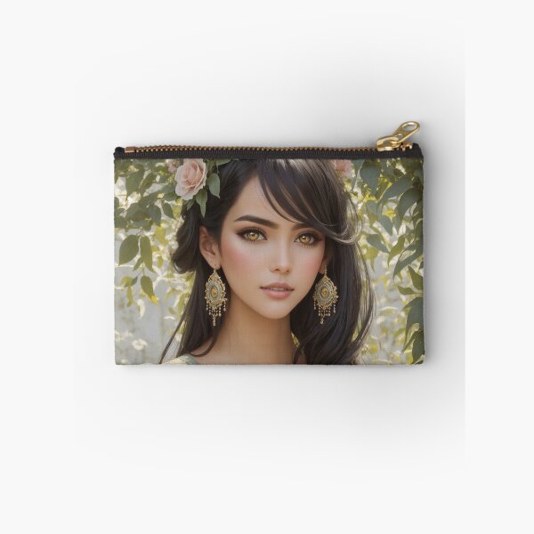 Item preview, Anime Character - Whimsical Garden Delight: Black-Haired Anime Model in Green Dress designed and sold by Kumahimeco.