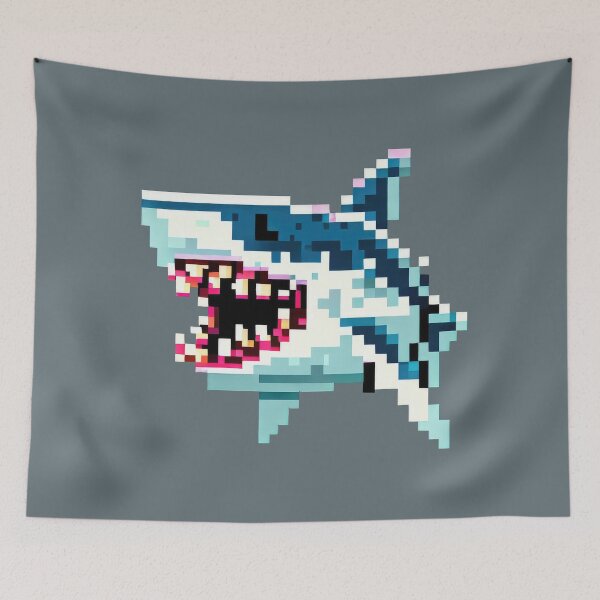 Item preview, Pixel Art Shark - Blue Bite designed and sold by pocketart2023.