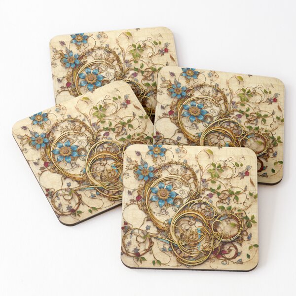 Item preview,  Steampunk Flowers on old Manuscript designed and sold by BrandonArtWorld.