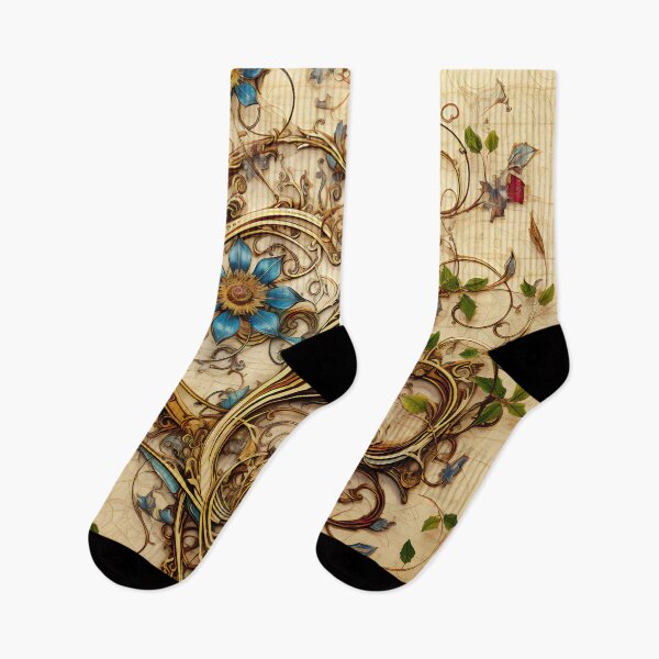 Item preview,  Steampunk Flowers on old Manuscript designed and sold by BrandonArtWorld.