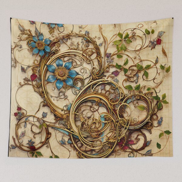 Item preview,  Steampunk Flowers on old Manuscript designed and sold by BrandonArtWorld.