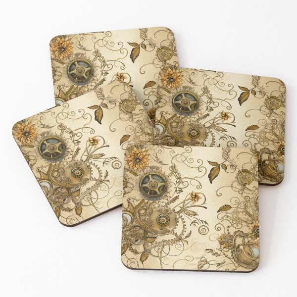 Item preview, Steampunk Flowers on old Manuscript designed and sold by BrandonArtWorld.